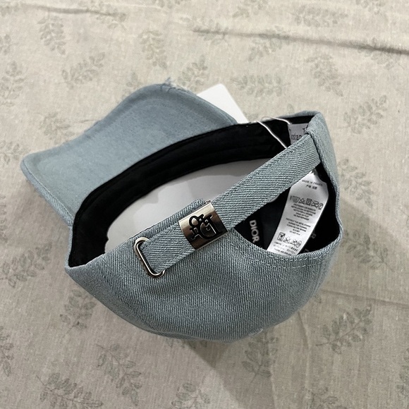 Dior Blue Distressed Washed Denim Hat - Picture 5 of 6